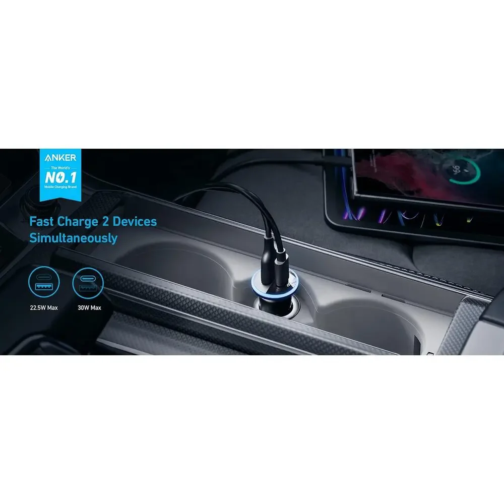 323 USB-C Car Charger 52.5W Fast Charge Adapter USB-A iPhone Samsung
